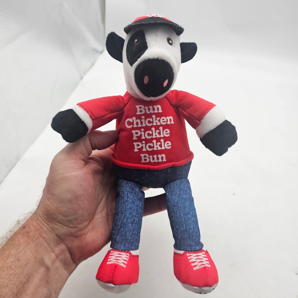 2026 Chick-fil-A Cow Plush Bun Chicken Pickle 13" Stuffed Animal EUC